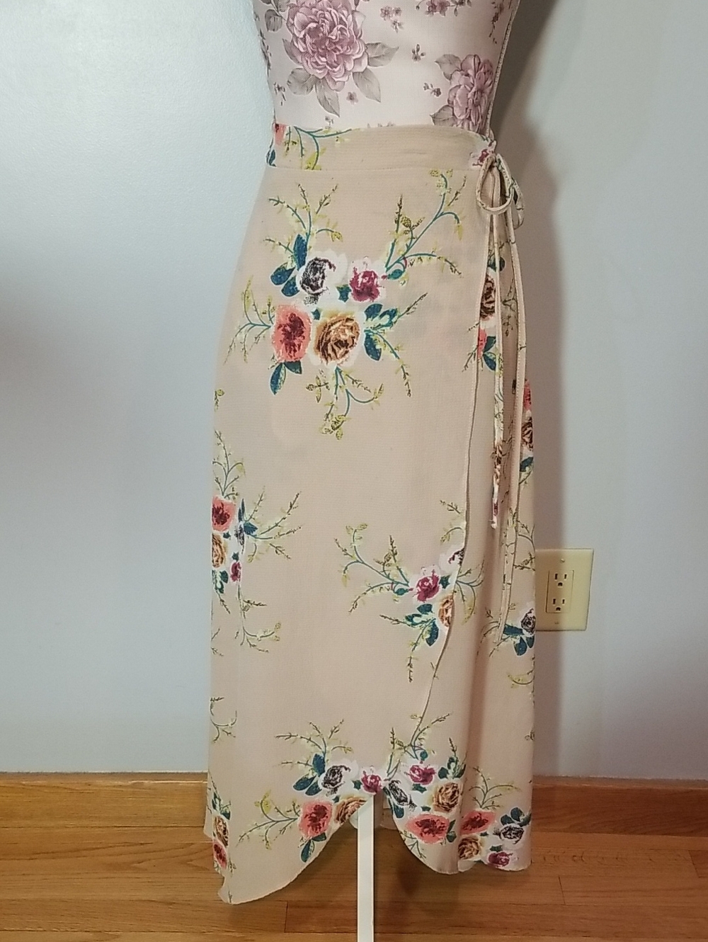 Pink Floral Wrap Skirt